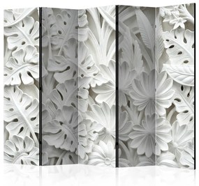 Paravento design Arte della natura II (5-parti) - composizione floreale bianca