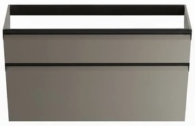 Mobile da bagno sospeso sotto lavabo Fusion L 99.5 x H 60 x P 45.5 cm grigio opaco, 2 cassetti