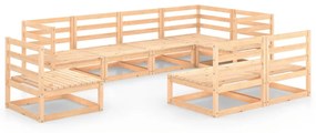 Set divani da giardino 8 pz in legno massello di pino