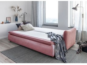 Divano letto in velluto rosa Tender Eddie - Miuform