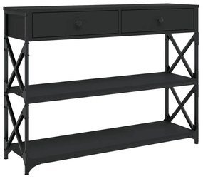 Tavolino consolle nero 100x28x75 cm in legno multistrato