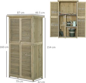 Armadio Mobile Portaoggetti da Giardino 87x46,5x160 cm in Legno  Grigio...