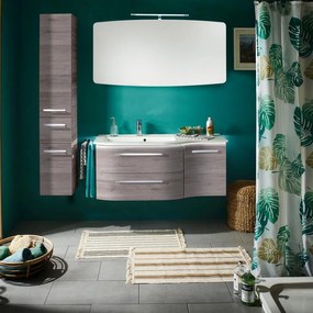 Mobile sottolavabo e lavabo Contea per vasca a sinistra rovere terra L 117 cm