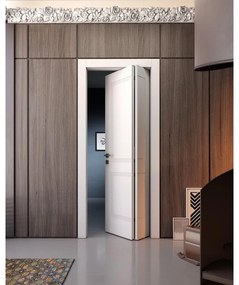 Porta pieghevole a libro asimmetrica Como bianco L 70 x H 210 cm destra