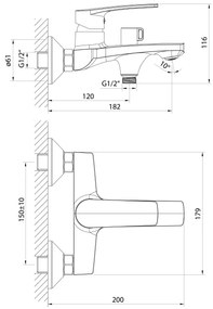 Samona - Miscelatore per vasca KORANA cromo lucido