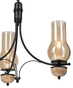 Brilagi - LED Lampadario a sospensione con catena COTTAGE 3xE14/40W/230V faggio/marrone