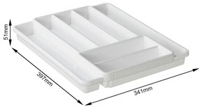 Credenza in plastica bianca per cassetto 39,7 x 34 cm Domino - Rotho