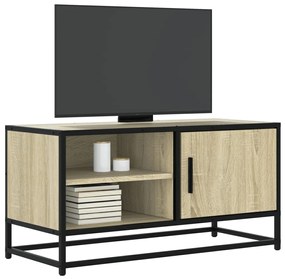Mobile Tv Rovere Sonoma 80x34,5x40 Cm Legno Multistrato Metallo /