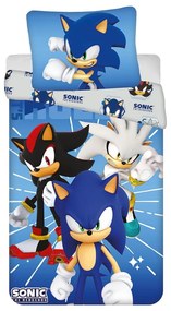 Set copripiumino e federa da bambini blu in microfibra per letto singolo 140x200 cm Sonic – Jerry Fabrics