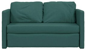 Divano letto da terra 2 in 1 verde scuro 112x174x55 cm tessuto