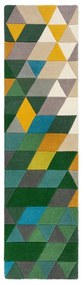 Tappeto in lana giallo/verde 60x230 cm Prism - Flair Rugs