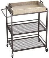 Carrello da Cucina con Ruote Carrellino Portaoggetti 3 Ripiani 65x33x91cm Bronzo