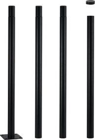 Brilagi - Asta metallica per palo d'illuminazione esterna 4 m, Ø 58 mm, nera