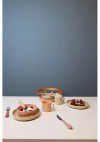 Posate per bambini rossa/color salmone in silicone 3 pz Rose Mix – Cam Cam Copenhagen