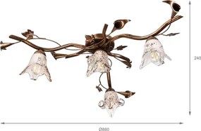 Plafoniera ROZETA 4xE14/40W/230V bronzo