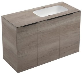 Mobile sottolavabo e lavabo Solid per vasca a destra rovere sable L 120 x H 92 x P 51 cm, 2 ante
