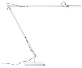 Flos Kelvin Edge Con Base Lampada Da Tavolo orientabile con doppio braccio a luce diretta in alluminio Bianco lucido