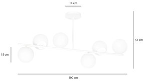 Plafoniera Contemporaneo Shiva Acciaio Bianco 6 Luci E14 Ip20