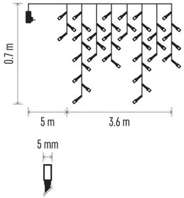 Catena LED da esterno natalizia 200xLED/8 modalità 8,6m IP44 bianco caldo