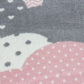 Tappeto per bambini rosa e grigio 120x170 cm Bambi - Ayyildiz Carpets