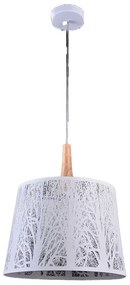 Sospensione Contemporanea Lantern Metallo Bianco 1 Luce Diffusore Metallo Bianco