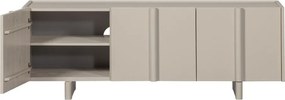 Mobile TV grigio chiaro in pino massiccio 152x53x46 cm Basu – WOOOD