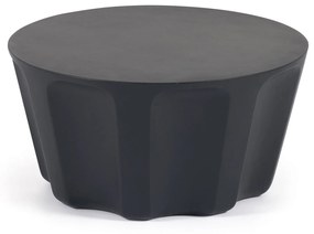 Kave Home - Tavolino da esterno Vilandra rotondo in cemento con finitura nera Ã˜ 60 cm