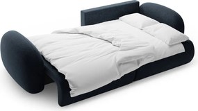 Divano angolare blu scuro allungabile/con contenitore con rivestimento in ciniglia Tonale – Cosmopolitan Design