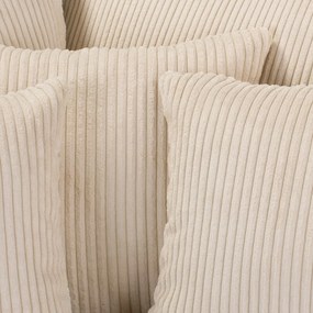 Divano angolare in velluto a coste color crema (angolo sinistro) Ariella - Ropez