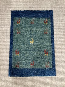 Gabbeh Tappeto 60 x 40 Blu (Iran) Annodato A Mano