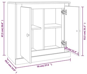 Credenza Rovere Sonoma 70x35,5x67,5 cm in Legno Multistrato