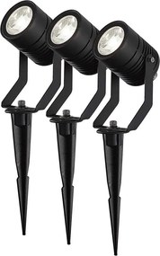 Nedis ZBLOS10RGBW3-SADA Set di 3 lampade LED RGBW dimmerabili per esterni, 3W/230V, IP65, Wi-Fi compatibile con Tuya