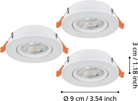 Eglo 902262 - Set da 3 faretti LED da incasso BARRANCO LED/4,8W/230V bianco