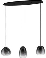 Lampadario Contemporaneo Aguilares 3 Luci Metallo Nero