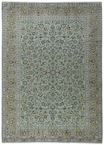 Kashan Tappeto persiano 280x390 Verde (Iran) Annodato A Mano