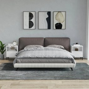 Comodini 2 Pz İn Bianco Lucido 40x35x50 Cm /