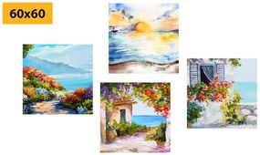 Set di quadri – Alba sul mare
