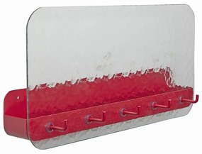 Appendiabiti da parete in metallo rosso con ripiano Shack - Hübsch