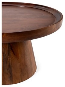 Tavolino da salotto rotondo marrone scuro in mango massiccio ø 80 cm Rose – MOME