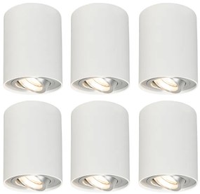 Set di 6 faretti orientabili e inclinabili bianchi - Rondoo 1 Up