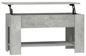 Tavolino salotto grigio cemento 101x49x52 cm legno multistrato