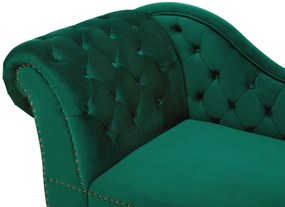 Chaise longue sinistra in velluto verde NIMES Beliani