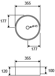 New Line O2 Lavabo Tondo 35,5 Cm Da Appoggio In Porcellana Bianco