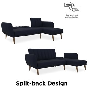 Divano letto angolare blu scuro Brittany - Novogratz