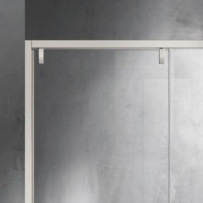 Kamalu - Doccia nicchia 150cm finitura acciaio spazzolato | KSA4000AS