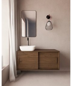 Mobile da bagno sotto lavabo Velvet trebino lamellare satinato L 100 x H 53 x P 45 cm 2 cassetti 2 ante, lavabo non incluso