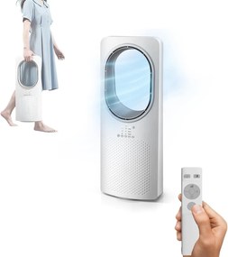 Ventilatore Senza Pale 50W Compatto con Telecomando e Spegnimento Automatico