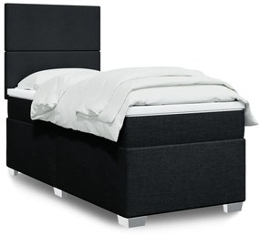 Giroletto A Molle Con Materasso Nero 100x200 Cm İn Tessuto /