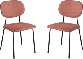 Sedia da pranzo in tessuto Ruggine gambe metallo Nero - ELLIS 2 sedie