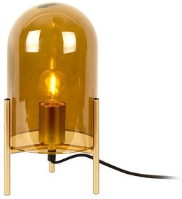 Lampada da tavolo Bell in vetro giallo senape, altezza 30 cm - Leitmotiv